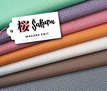 SAKURA Bio Jersey Jaquard Wagara Knit Scolatto-Brown